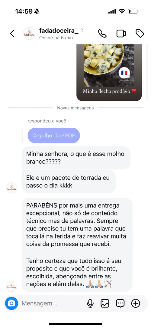 Depoimento de aluna — fada doceira