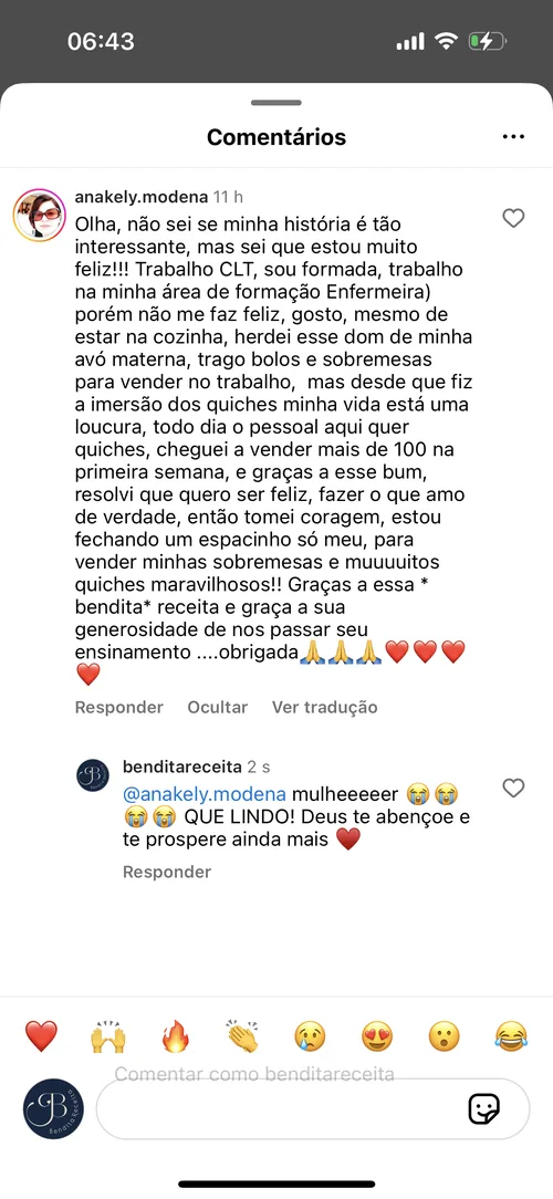 Comentário de aluna — Anakely